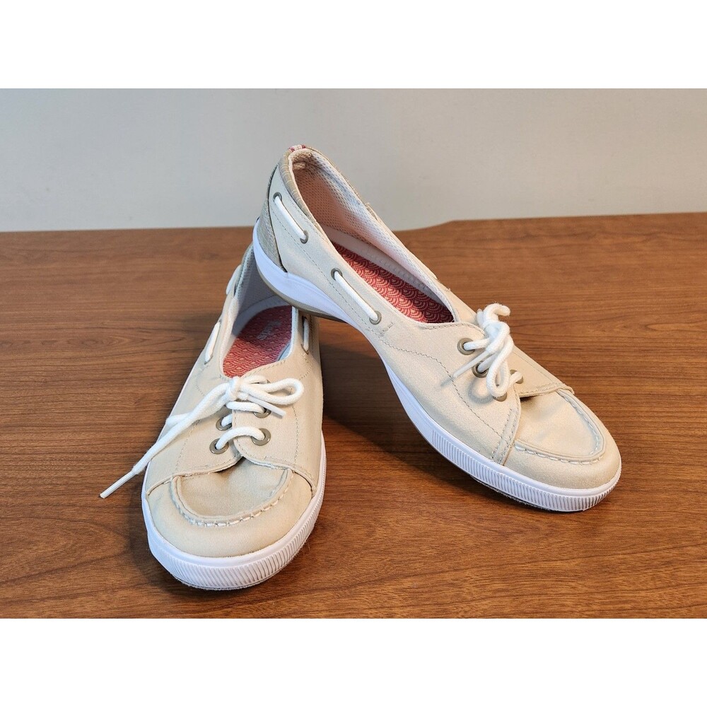 Keds Champion Women’s Canvas Sneakers WF36788M Tan Plaid Heel ~ Lace‑Up ~ Size 7